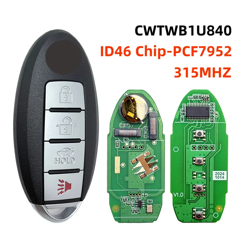 CWTWB1U840 TWB1U840 285E3-3AA0A Smart Remote Key 315MHz ID46 Chip PCB For Nissan Versa Sentra Leaf 2013 2014 2015 2016 2017 2019