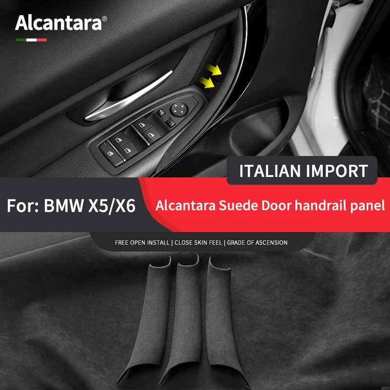 

Панель подлокотника двери автомобиля, замша из алькантары для BMW X5 E70 E71 E72 F15 X6 SAV, защитный чехол для внутренней ручки двери, аксессуары