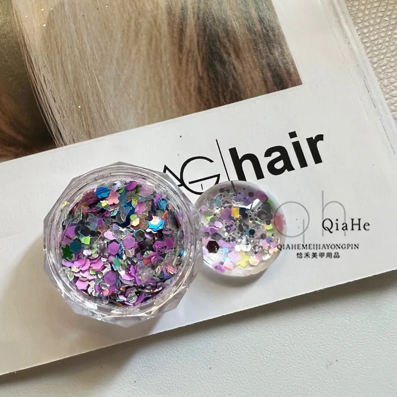 المجسم مسمار بريق فراشة نجمة مستديرة القلب تقشر مرآة الترتر gradiente حورية البحر رقيقة جدا شريحة الديكور