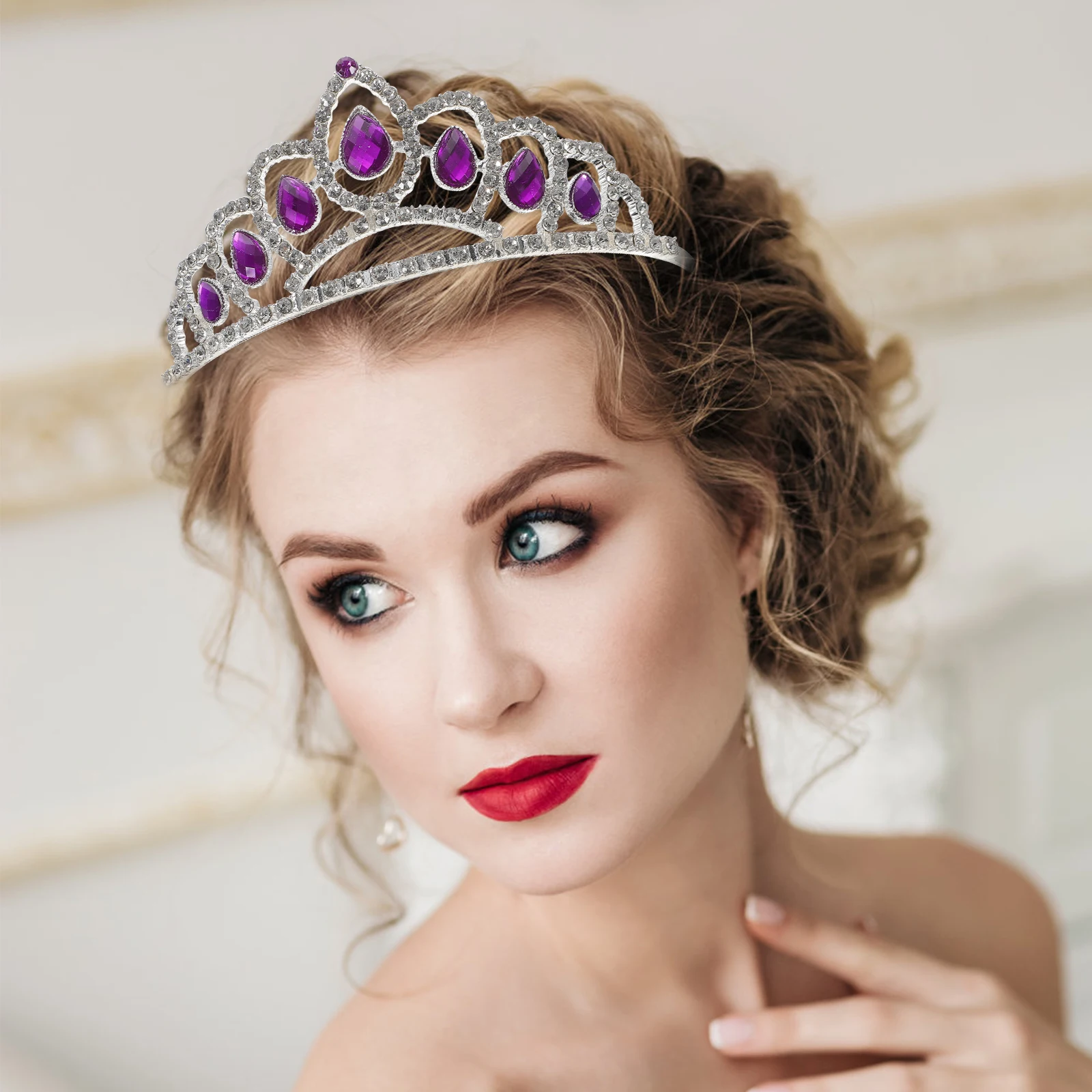 

Bride Crown Jewelry Tiaras and Crowns for Women Bridal Gold Headband with Comb Twist Women's