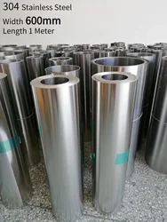 1pc Width 600mm Length 1 Meter 304 Stainless Steel Foil Strip Sheet Thin Plate Thickness 0.03/0.05/0.1/0.2/0.3/0.4 -1.0mm