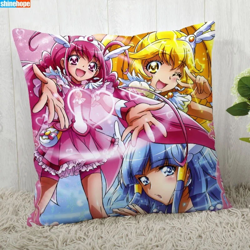 45X45cm Smile Precure Anime Pillow Cover Customize Pillowcase Modern Home Decorative Pillow Case For Living Room 2020.08.17