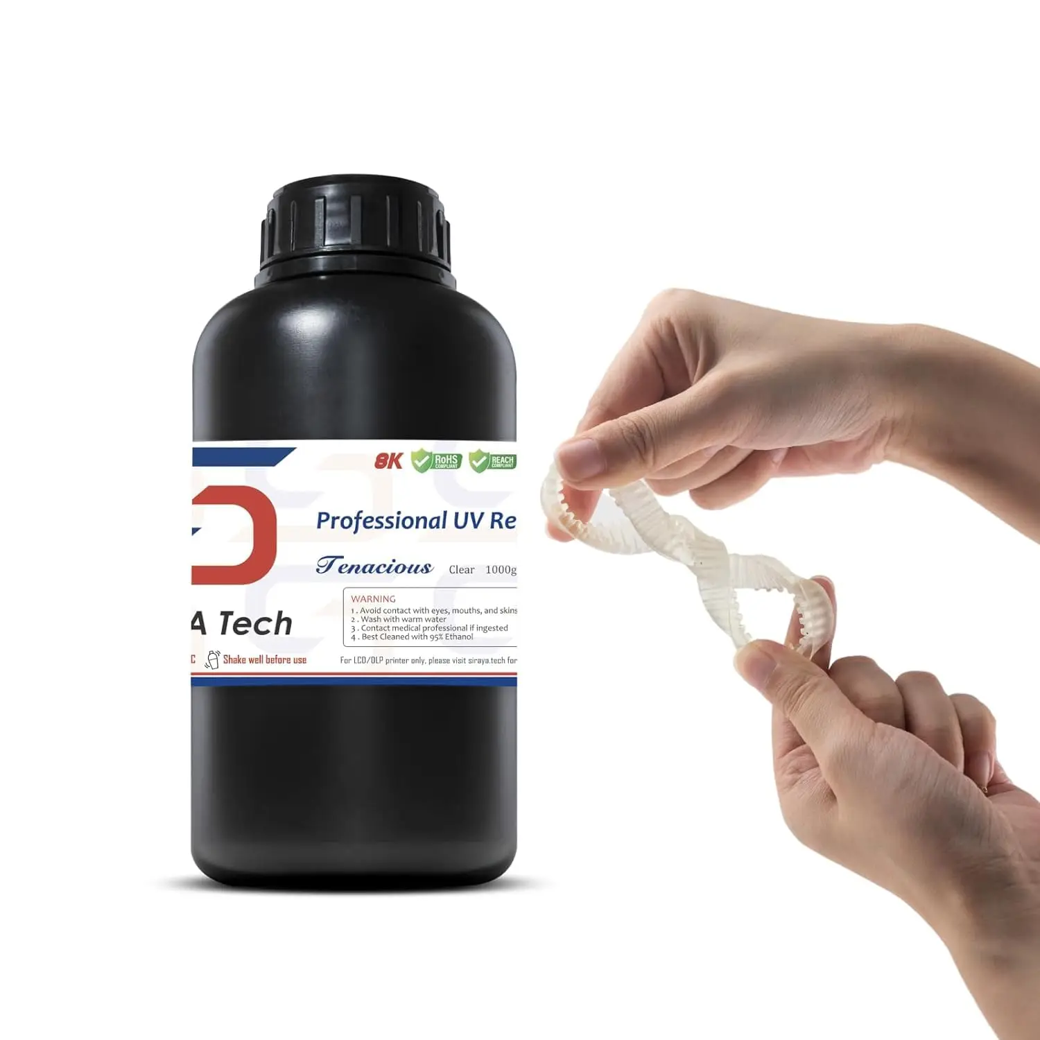 

Flexible 405nm UV-Curing Resin with High Impact Resistance for LCD DLP 3D Printing (1000g, Clear)