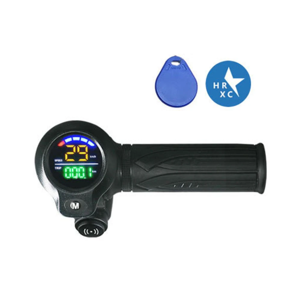 1 Pair IC Card Start 24-72V Universal Electric Bike Scooter Display Screen Twist Throttle Handlebar Set Meter Throttle