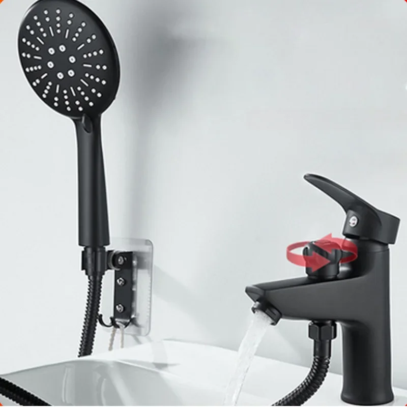 

2 in 1 Bathroom Basin Faucet Brass Handheld Toilet Bidet Faucets Sprayer Cold Hot Water Mixer Bathtub Tap with Shower Head Set