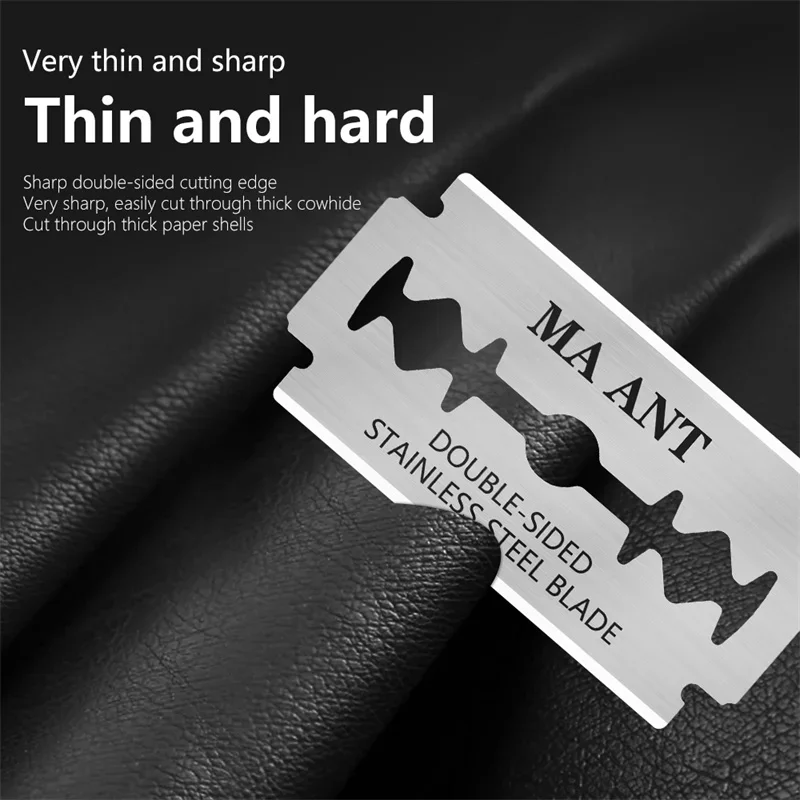 MaAnt 50PCS Double Edge Stainless Steel Shaving Blade for Mobile Phone Maintenance LCD Screen Disassembly Degumming Knife Set