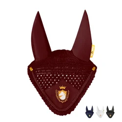 Cavassion High quality Navy Horse Ear Cover embrodery White color horse ear taking care mask black color equestrian equipment