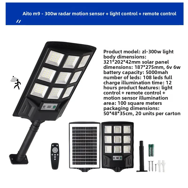 Remote Control Solar LED Motion Sensor Light Ultra Bright 3‑Side Lighting IP65 Waterproof Outdoor Wall Lamp for Garden
