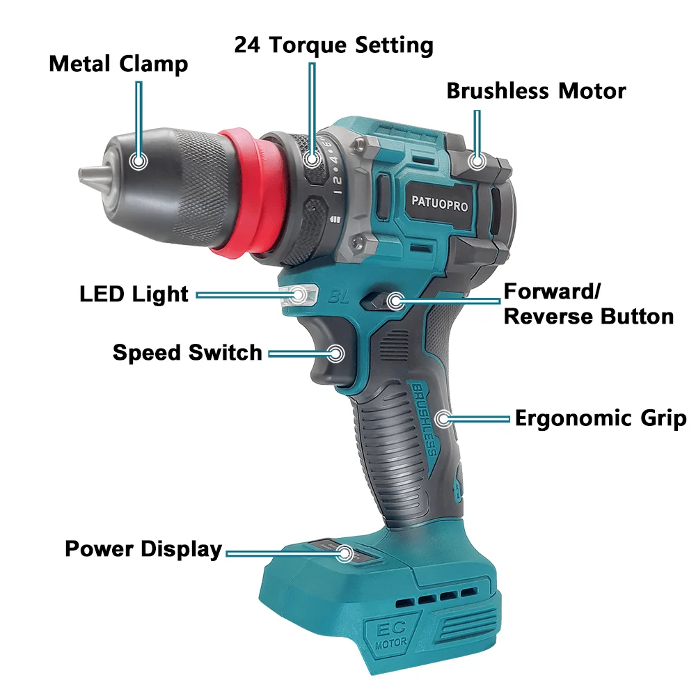 ไขควงไร้สาย2อิน1ด้ามชาร์จไฟได้สำหรับแบตเตอรี่ Makita 18V ไขควงไร้สาย Bor listrik 10mm