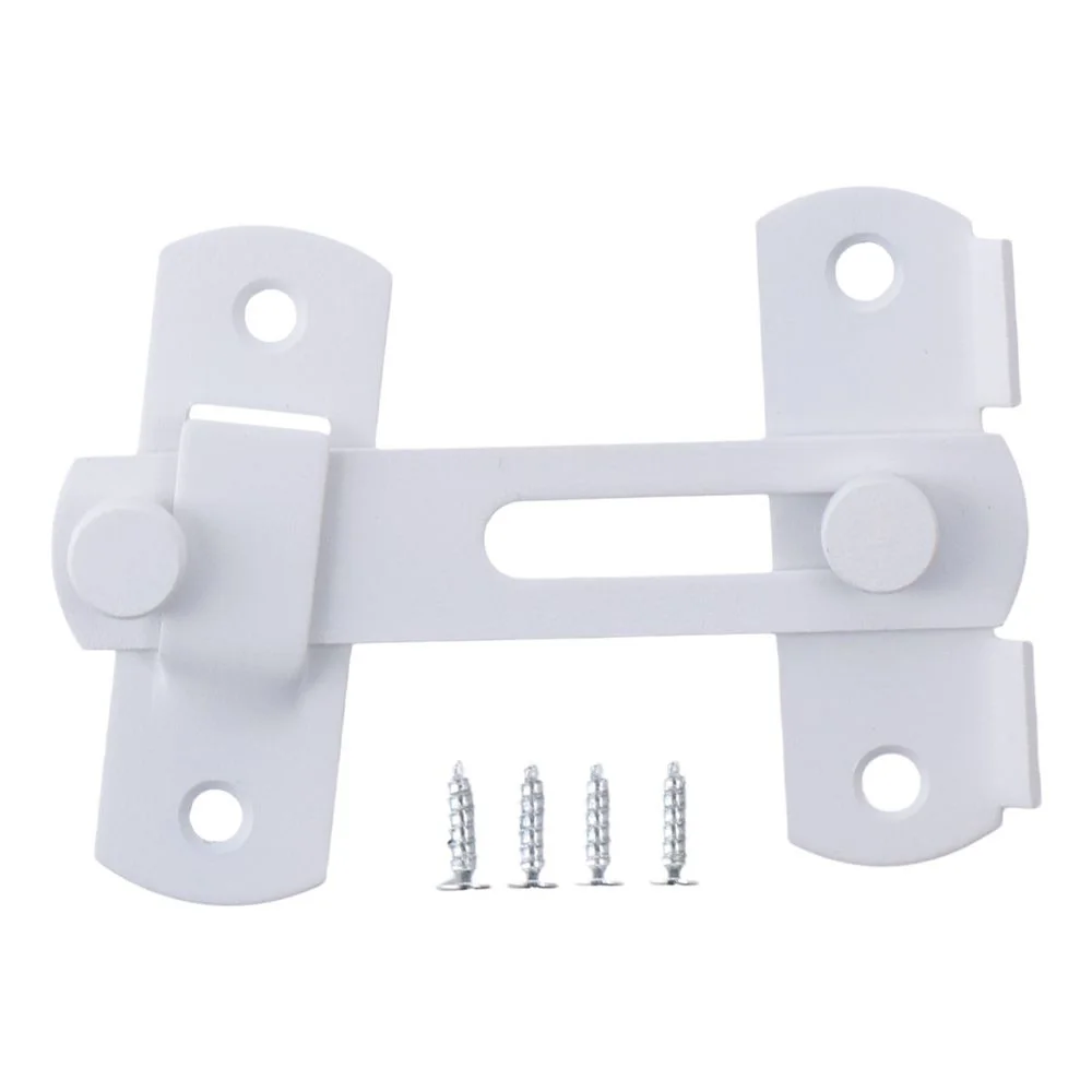 4 Inch Door Latch Stainless Steel Hasp Bending Lock White Large Locking Latch Easy to Use Durable Universal Barn Door Hardware