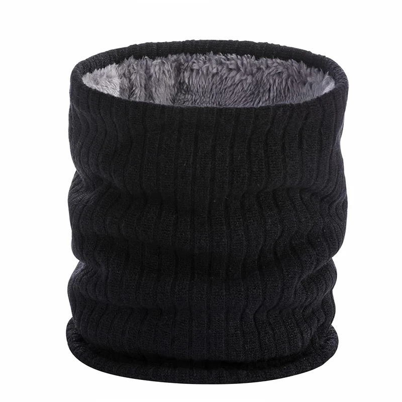 2024 Winter Scarf For Women Neck Ring Snood Warm Infinite Knitted Scarves Unisex Cashmere Female Fur Solid Collar Bandana