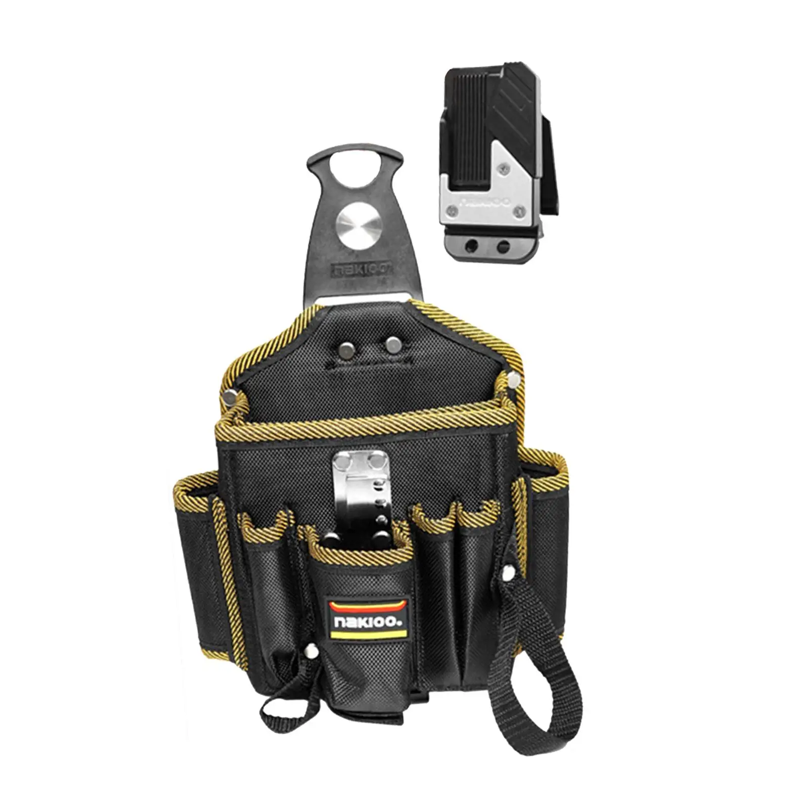 กระเป๋าเครื่องมือพร้อมคลิปหนีบเข็มขัดพร้อมกระเป๋าหลายช่องสําหรับของขวัญพ่อช่างไฟฟ้า