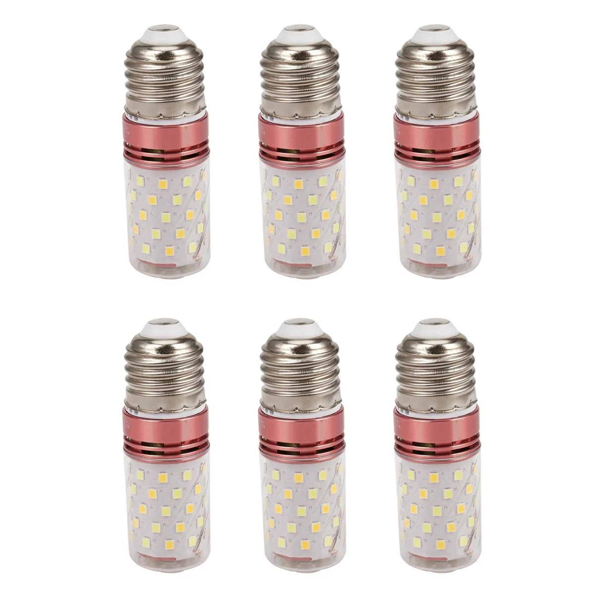 BAAU 6X 3 Color Temperatures Integrated SMD LED Corn Lamp E27 AC85V - 265V Warm White High Light Energy Conservation 12W