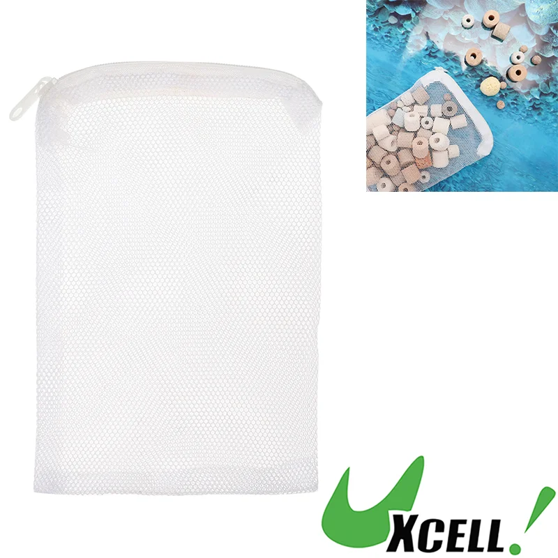 UXCELL Aquarium Filter Media Bags Fine Zipper Mesh Filter Bags Mesh Zipper Bags for Activated Carbon Resin Filters