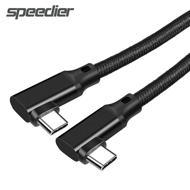 5A Elbow USB 3.2 3.1 USB C Gen 2 Cable 10Gbps 90 Right Angle Line PD 100W Fast Charging VR Data Short Cord 4K/2K 60Hz For Type-C