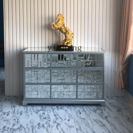 

LX Storage Cabinet Living Room Complete Storage Cabinet Glass Sideboard Mirror Surface