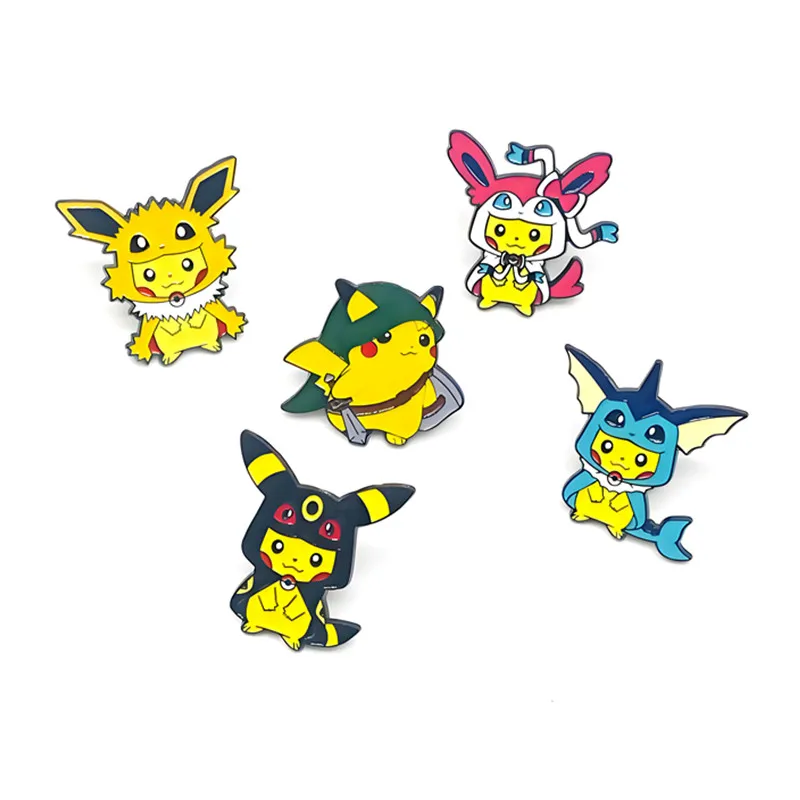 Niedliche Pikachu-Brosche, kreativer gelber Elfen, Emaille-Anstecknadel, Metallabzeichen, Kleidungsrucksack
