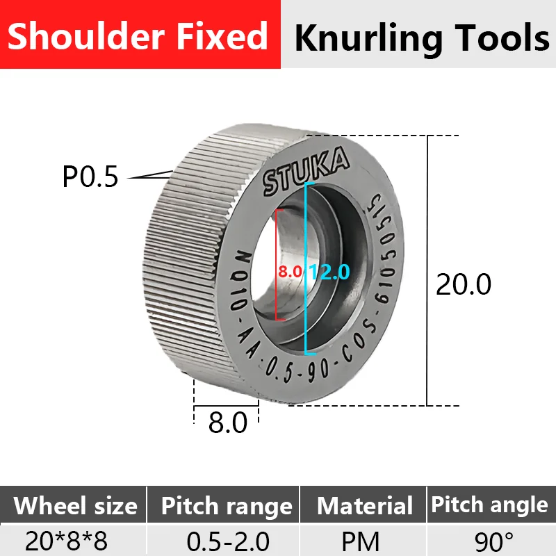 Stuka Form Knurling Wheel Single Straight For Shoulder Fixed Holder