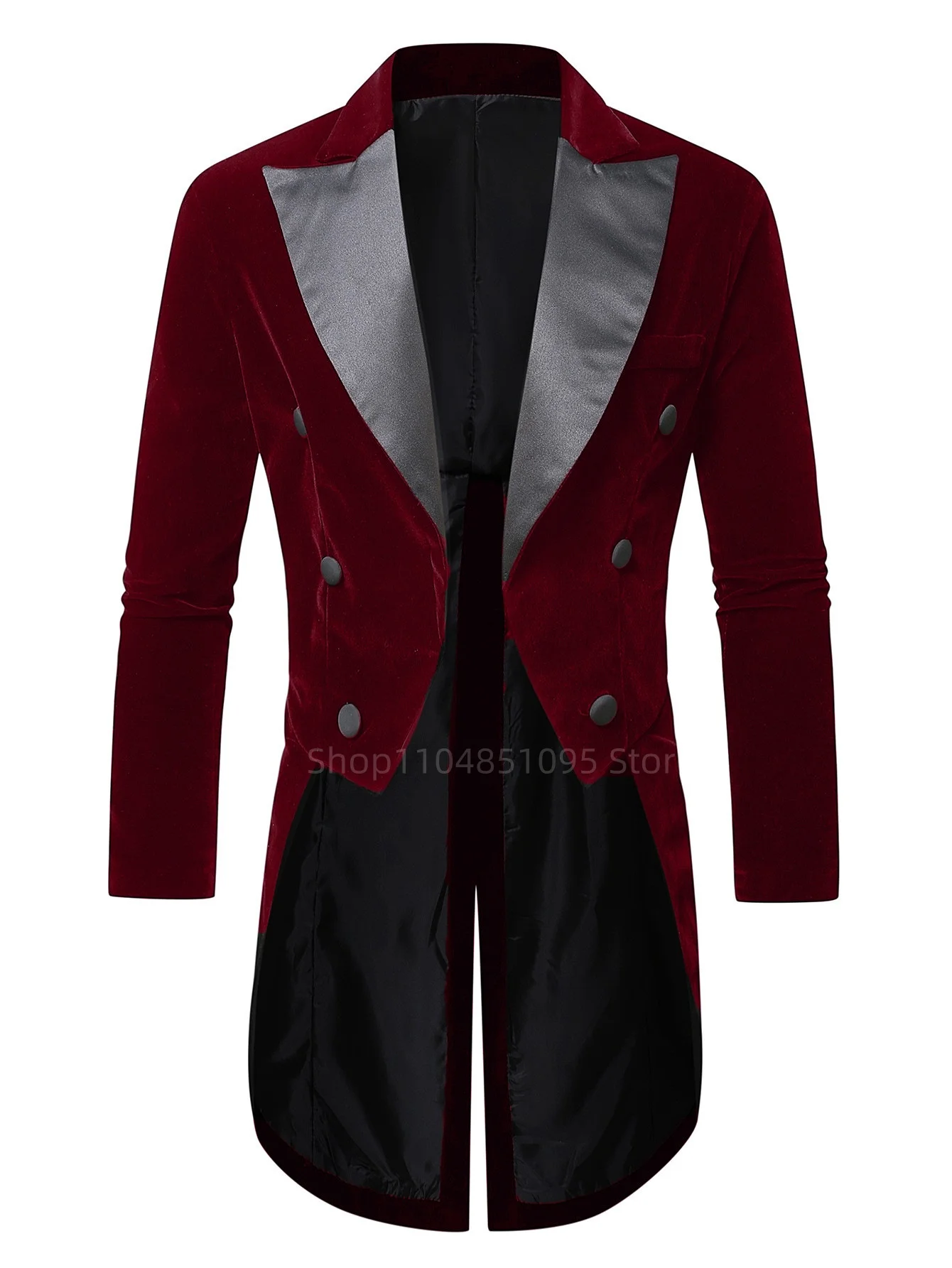 الأزرق الملكي المخملية يرتدى البدلة سترة الذكور مزدوجة الصدر الزفاف العريس سهرة الذروة التلبيب السترة الرجال مرحلة الحفلات حفلة موسيقية زي