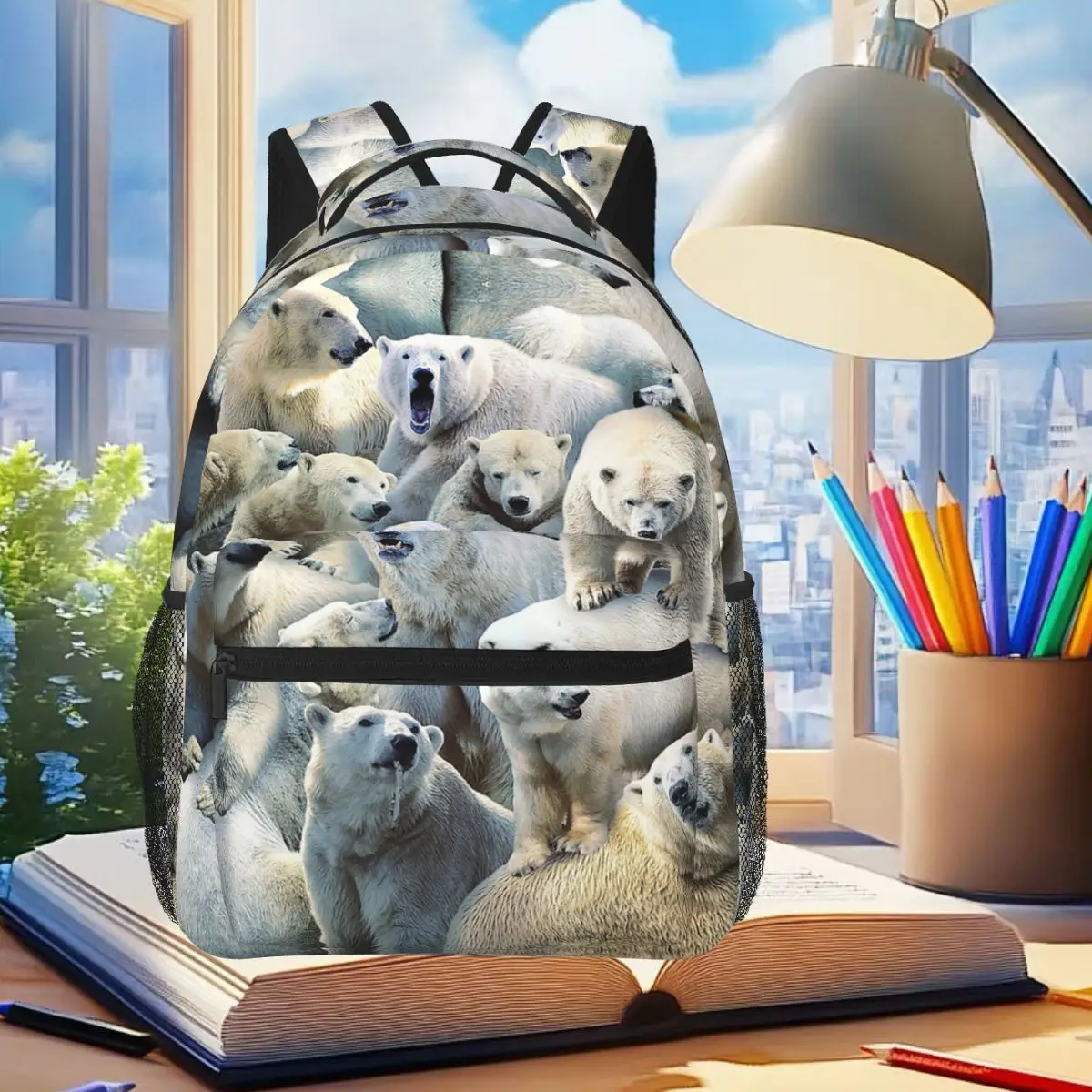 

Polar Bears Student Backpack School Bag Hiking Travel Daypack for Men Women Fashion Bookbag Shoulder Bags