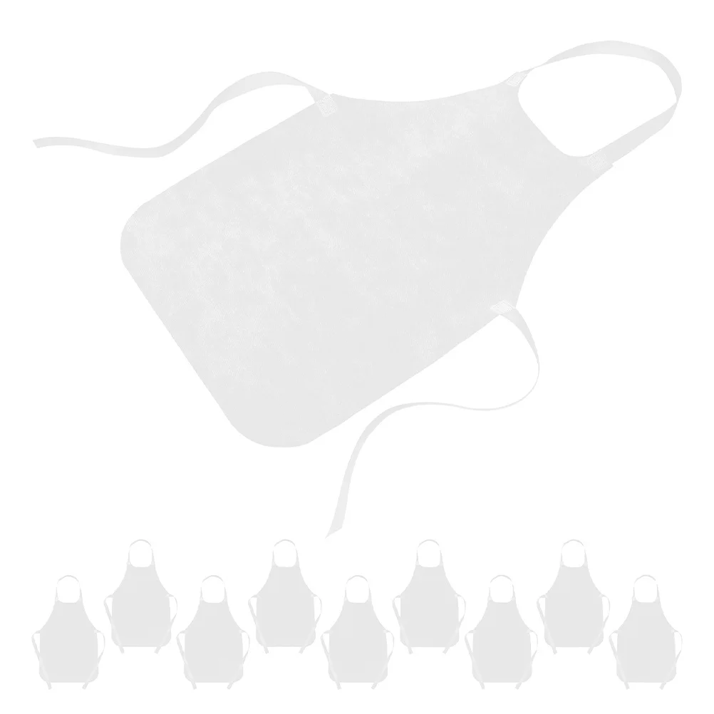 

20 шт. кухонные фартуки, регулируемый плечевой ремень, фартуки для рисования, белые нетканые фартуки для рукоделия, кухонный фартук