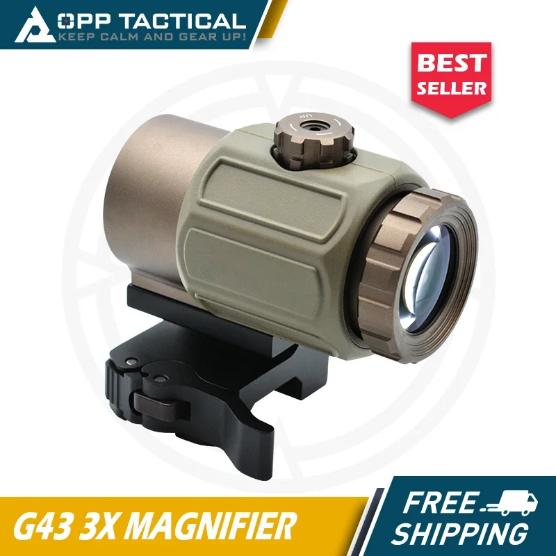 

G43 Magnifier Sight 3X with Switch to Side Qick Detach QD Mount for Hunting and Airsoft Rifle Perfect Replica with Full Markings