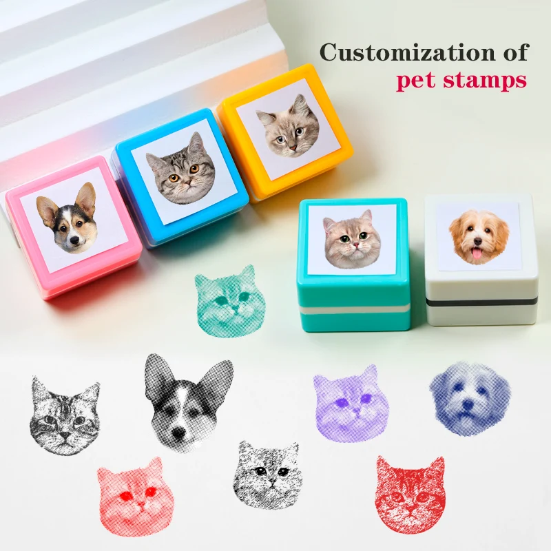 Custom-Made Pet portret pieczęć DIY dla psa rysunek pieczęć spersonalizowany kot piesek Cuztomized Memento rozdział dla księgowości