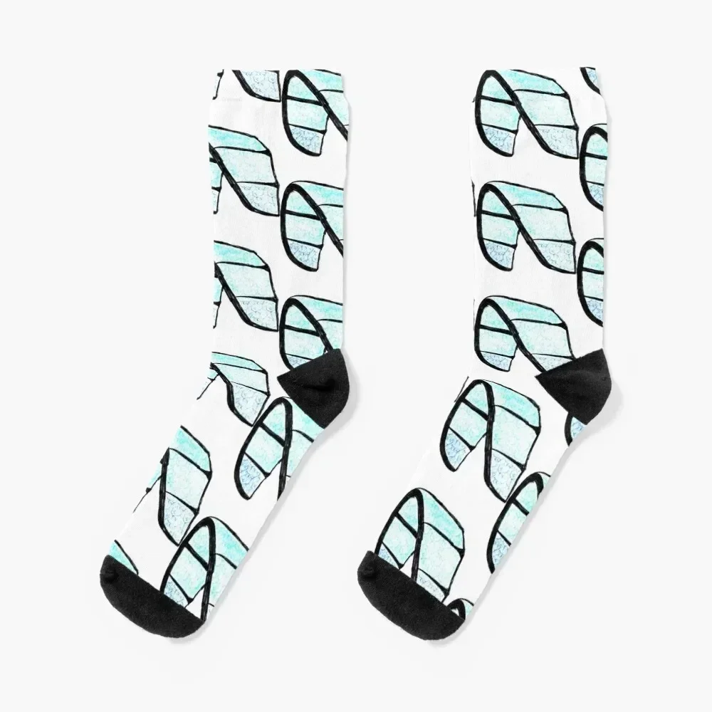 Simple Kitesurf Kite - Ocean water Socks cartoon compression kawaii football Women Socks Men's