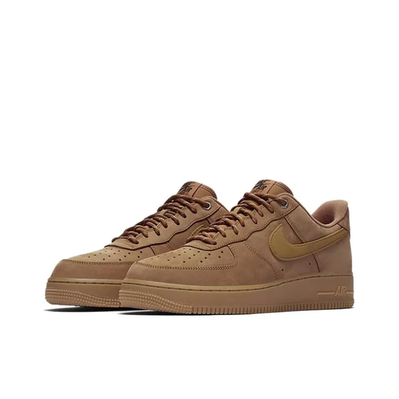 Nike Air Force 1 \'07 Low Top af1 Flax Wheat Black White classic Casual men women Sneakers Outdoor Sports Trainers