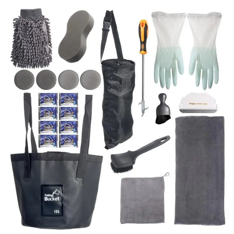 

Car Detailing Kit Car Wash Brushes Wash Gloves Car Care Kit For Cleaning Wheel And Tire Car Cleaning Supplies Tools Car brush