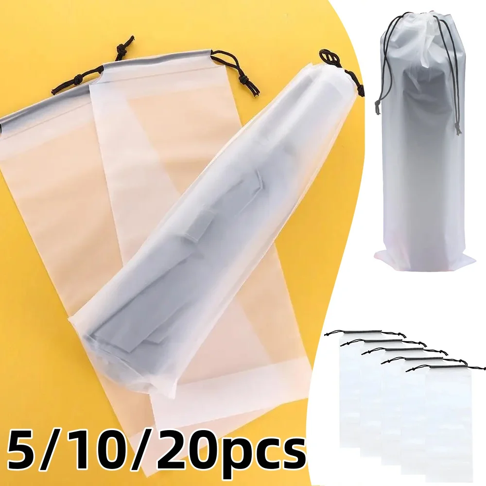 5-20 stücke Wasserdichte Kordelzug Regenschirm Tasche Wiederverwendbare Tragbare Regenschirm Lagerung Taschen Tragen Und Schmutzabweisend Regenschirm Zubehör
