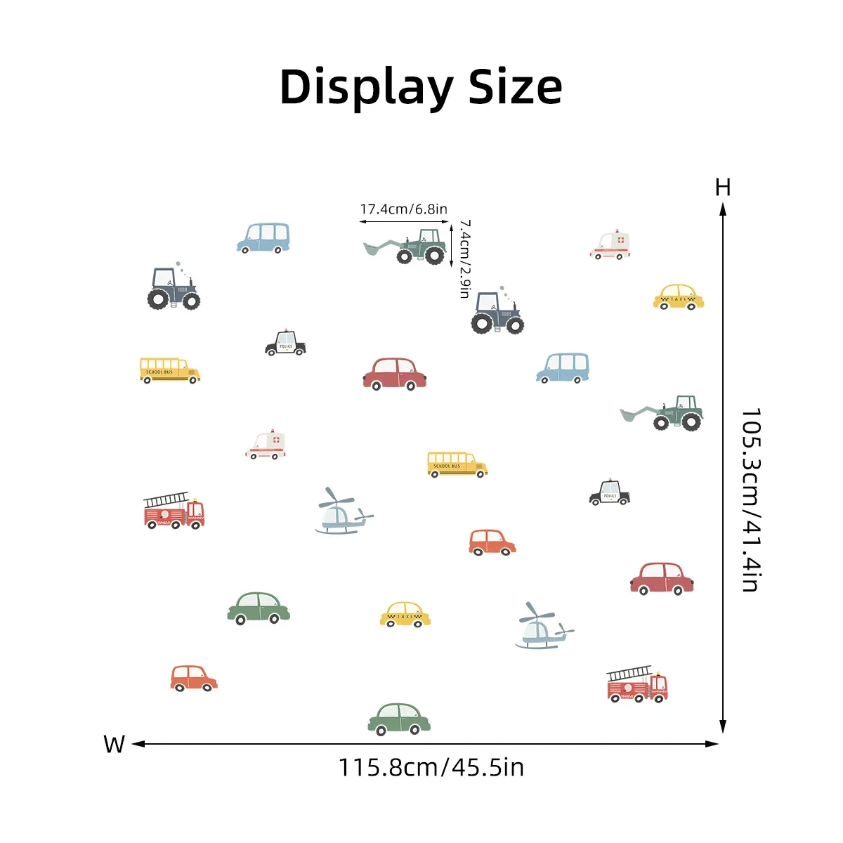 Cartoon Tractor Helicopter Car Wall Stickers for Kid Room Living Room Wall Decal Baby Nursery Home Decor Bedroom Decoration