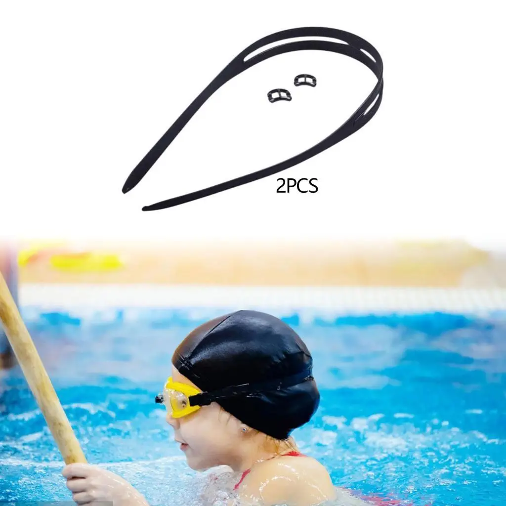 2 Pieces Swimming Goggles Straps with Clips Lightweight Spare Parts Silicone