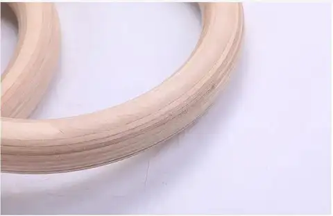 28MM Trä Gymnastikringar med Justerbara Kamspännen Remmar Fitness Hemmagymutrustning Styrketräningsutrustning 8 best sales gymringar - №2