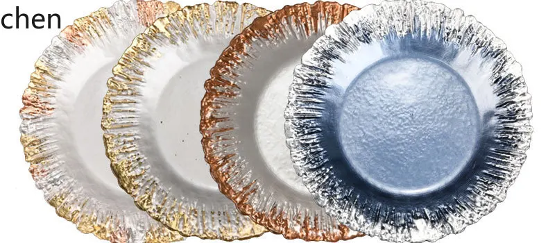 HXL Electroplated Decorative Plate for Restaurant Steak Western Food Placemat for Home Use