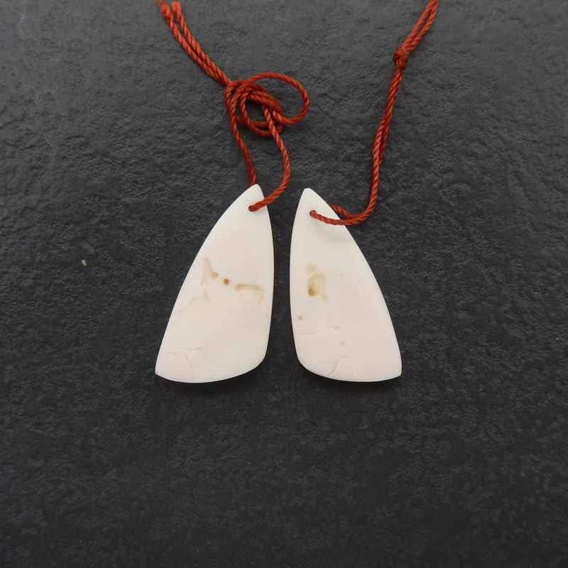 

Белые серьги-капли из натуральной ракушки с тонкими коричневыми акцентами, комплект ювелирных изделий для женщин, 32x16x4 мм-6 г