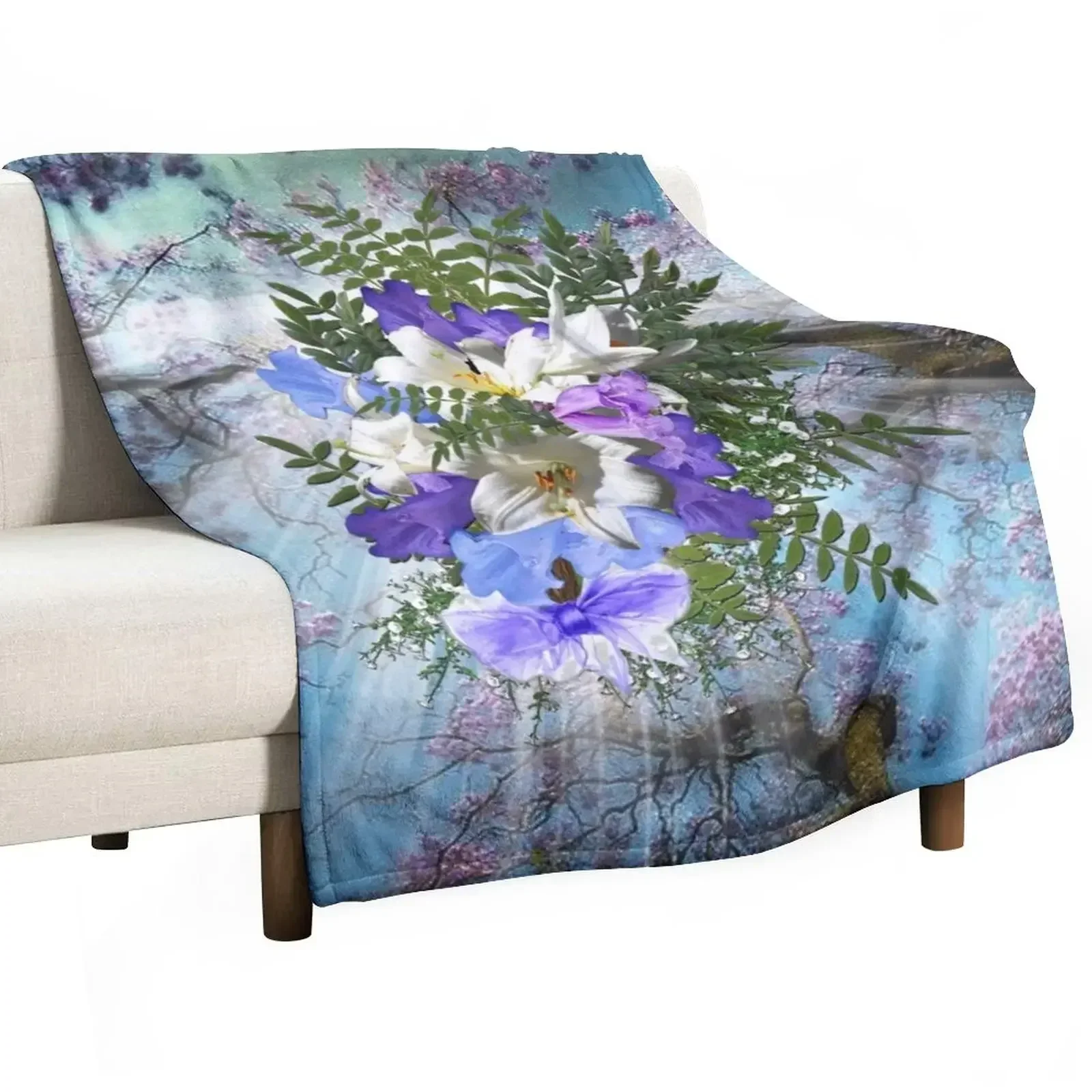 Jacaranda Blooms Throw Blanket Loose cosplay anime Cute Blankets