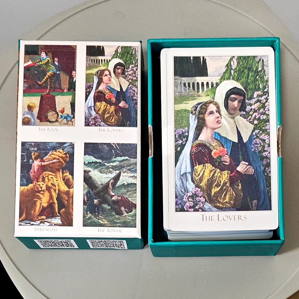 

The Victorian Romantic Tarot Deck 2*7cm - 78 Pcs Elegant 19th Century Art Tarot Cards in Rigid Box, Double-embossed Cardstock