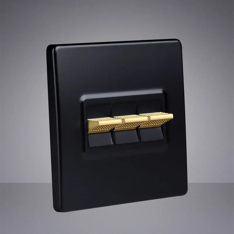 Retro Toggle Switch Gold Lever 1 2 3 4 Gang 2 Way Wall Light Switch PC Panel Wall Socket For Home
