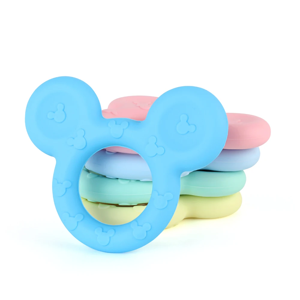 1Pcs Cartoon Bear Bunny Animal Silicone Bracelet BPA Free DIY Silicone KeyChain Clip Bead Necklace Pendant Jewelry Accessories