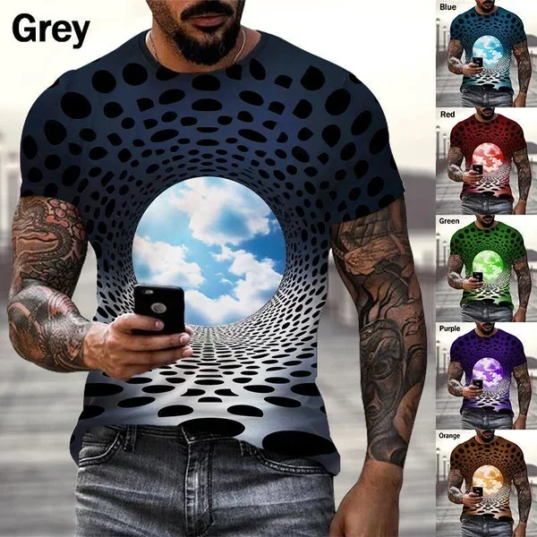 

Casual Men's Cool T-shirt Men's Personalized Funny T-shirt New Arrival Fashion 3D Sky Print T-shirt