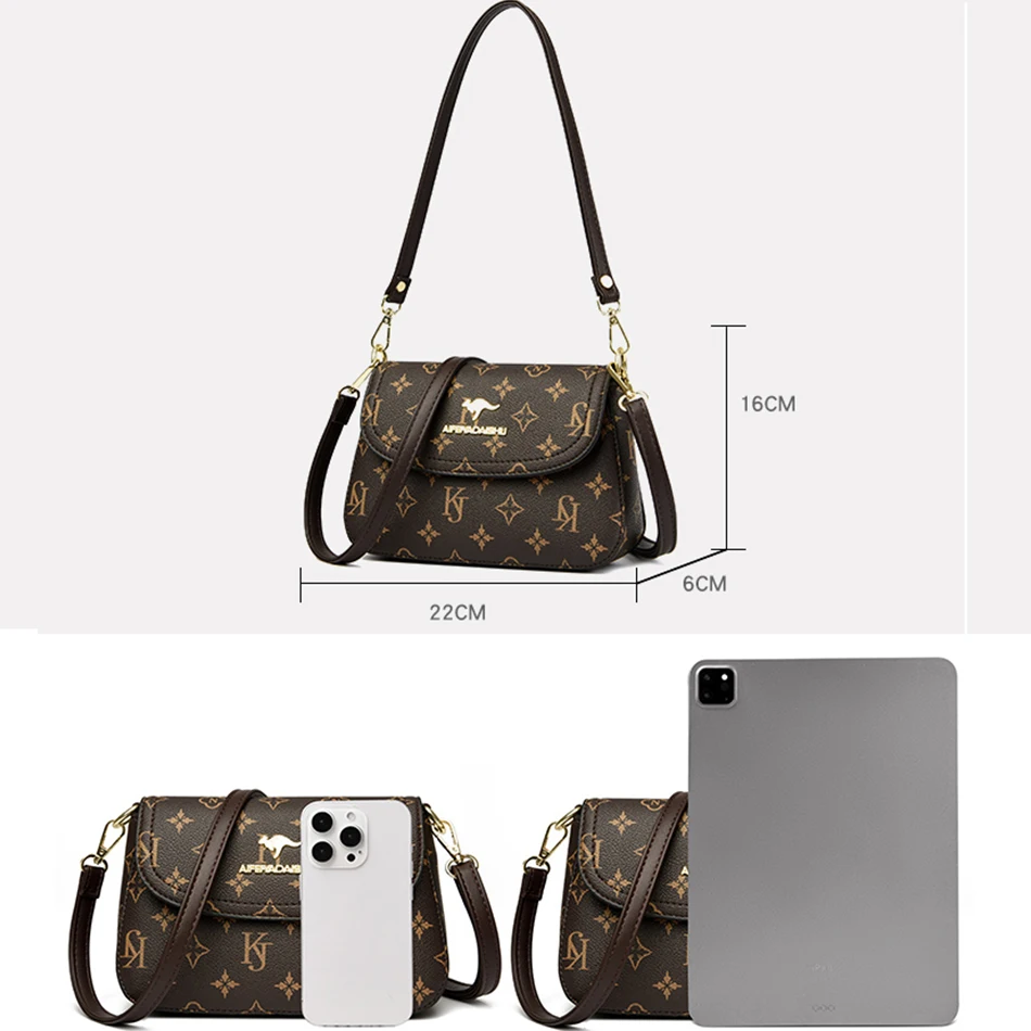 Retro Fashion Print HIgh Quality Handbag Purse Women Casual Crossbody Bags for Women Shoulder Bags Luxury Ladies Tote 2024