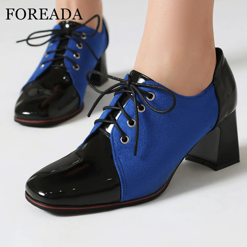 

Женские туфли-лодочки на толстом высоком каблуке, с квадратным носком