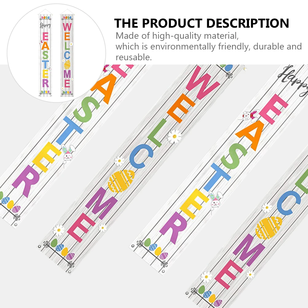 

Easter Decorative Banners Reusable Polyester Bright Holiday Home Party Mall Hotel Outdoor Door Porch Banner Sign