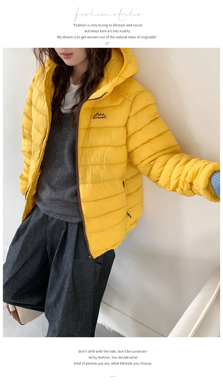 Solid Lightweight Hooded Padded Jacket Women Autumn Winter Casual Outdoor Soft Puffer Jacket Woman All Match Korean Warm Parkas