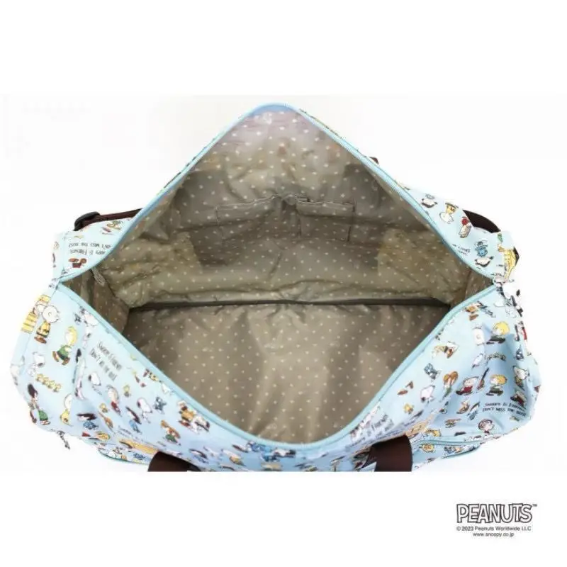 حقيبة سفر قابلة للطي لطيفة على شكل رسوم كرتونية سنوبي، حقيبة يد محمولة للمنزل مخصصة لتخزين الملابس بسعة كبيرة هدية