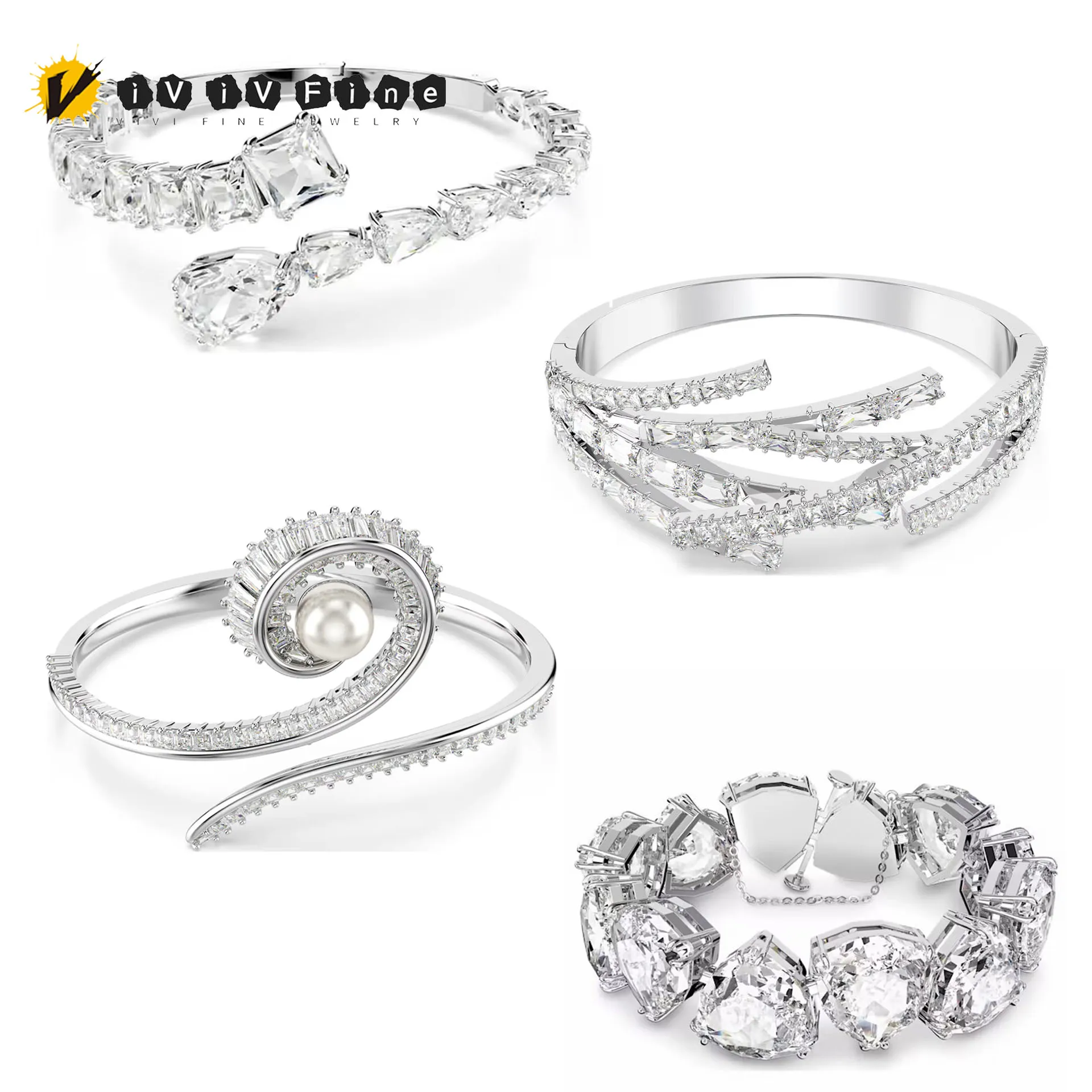 

Новый тренд, высококачественные геометрические браслеты, 2025 г., изысканные сверкающие кристаллы, роскошные брендовые браслеты для пар, романтический подарок