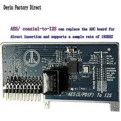 I2S receiver AES/SPDIF coaxial to I2S board coaxial input audio module AES DGND AES input port MCLK BCLK LRCKSDATA double-ended