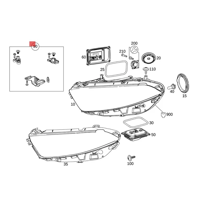 2X Left Side Headlight Repair Bracket Mount Kits A1778201701 For Mercedes Benz A CLA Class W177 W118 18-22 Fixed Claw