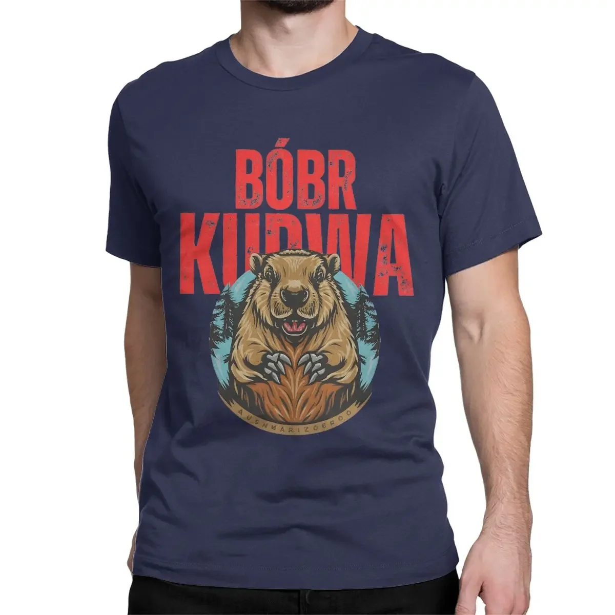 Men T-Shirt Kurwa Bobr Bober Beaver Boberek Amazing Cotton Tees Short Sleeve T Shirts O Neck Clothing Original